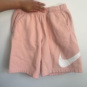Nike Mens Light Pink Shorts with White Logo
